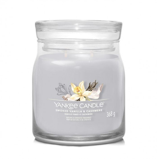 Aromatická svíčka, Yankee Candle Signature Smoked Vanilla & Cashmere, hoření až 50 hod