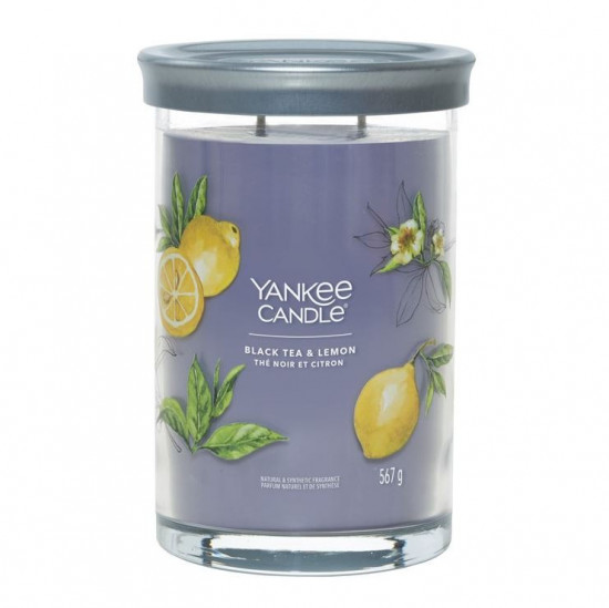 Aromatická svíčka, Yankee Candle Signature Tumbler Black Tea & Lemon, hoření až 100 hod