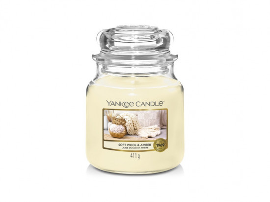 Aromatická svíčka, Yankee Candle Soft Wool & Amber, hoření až 75 hod.