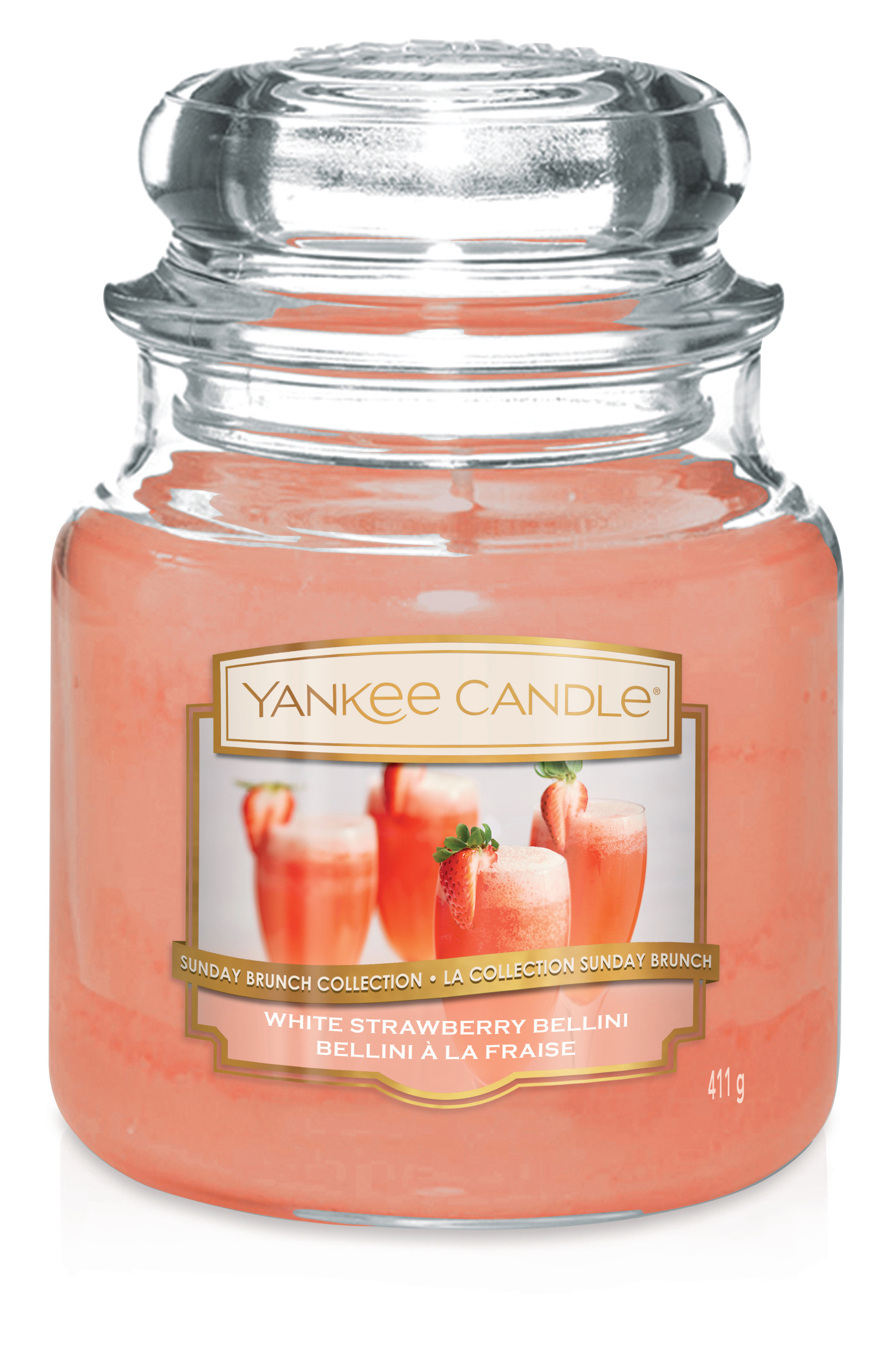 Aromatická svíčka, Yankee Candle White Strawberry Bellini, hoření až 75 hod  | ZAZUMi.cz