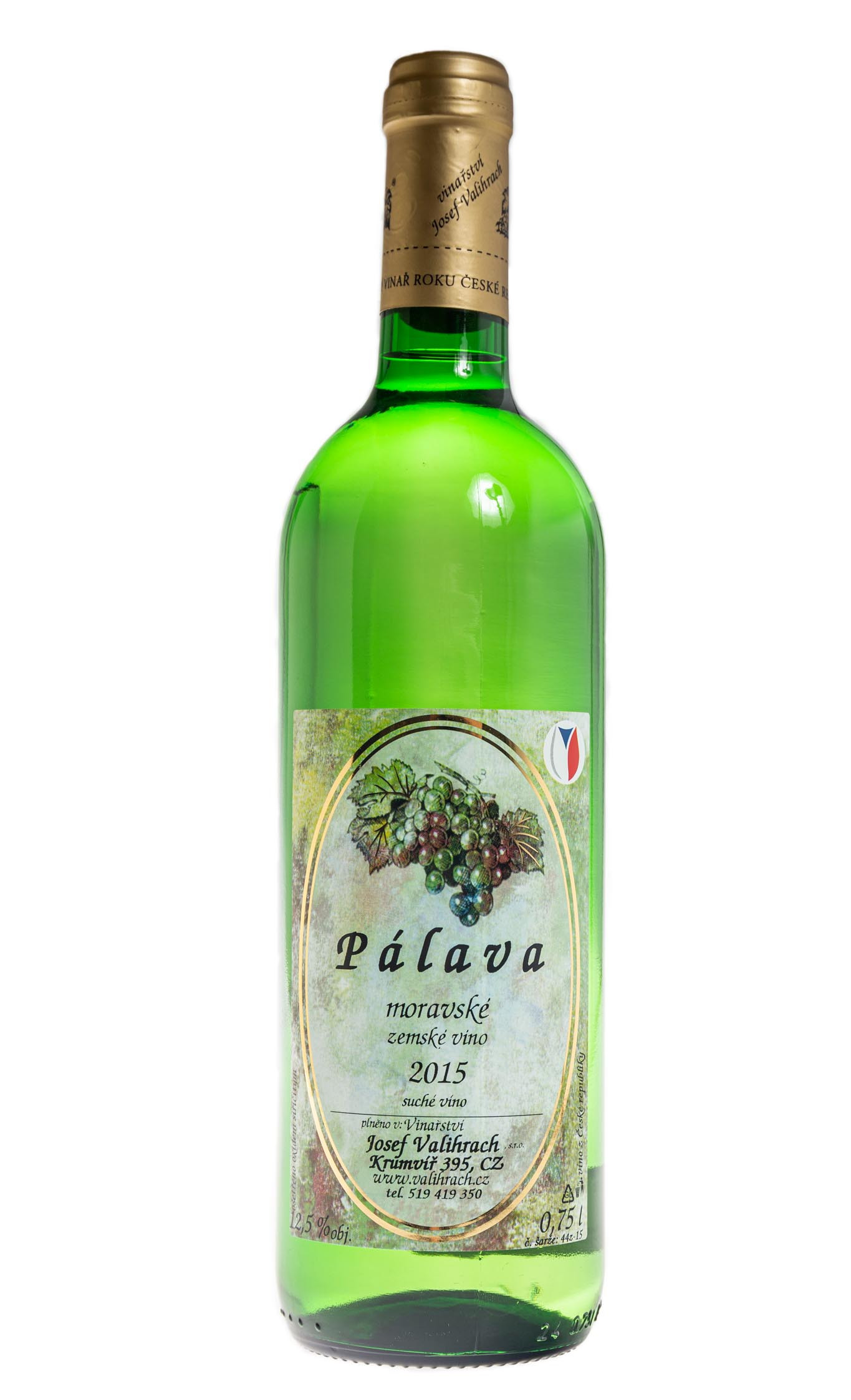 Bílé suché víno, Josef Valihrach Pálava 2015 zemské skladem | ZAZUMi.cz
