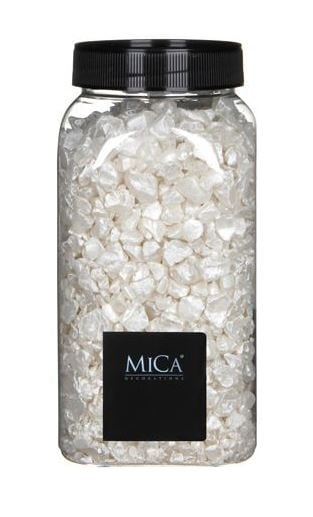 Dekorační kameny v dóze, Mica, 650 ml, bílé skladem | ZAZUMi.cz