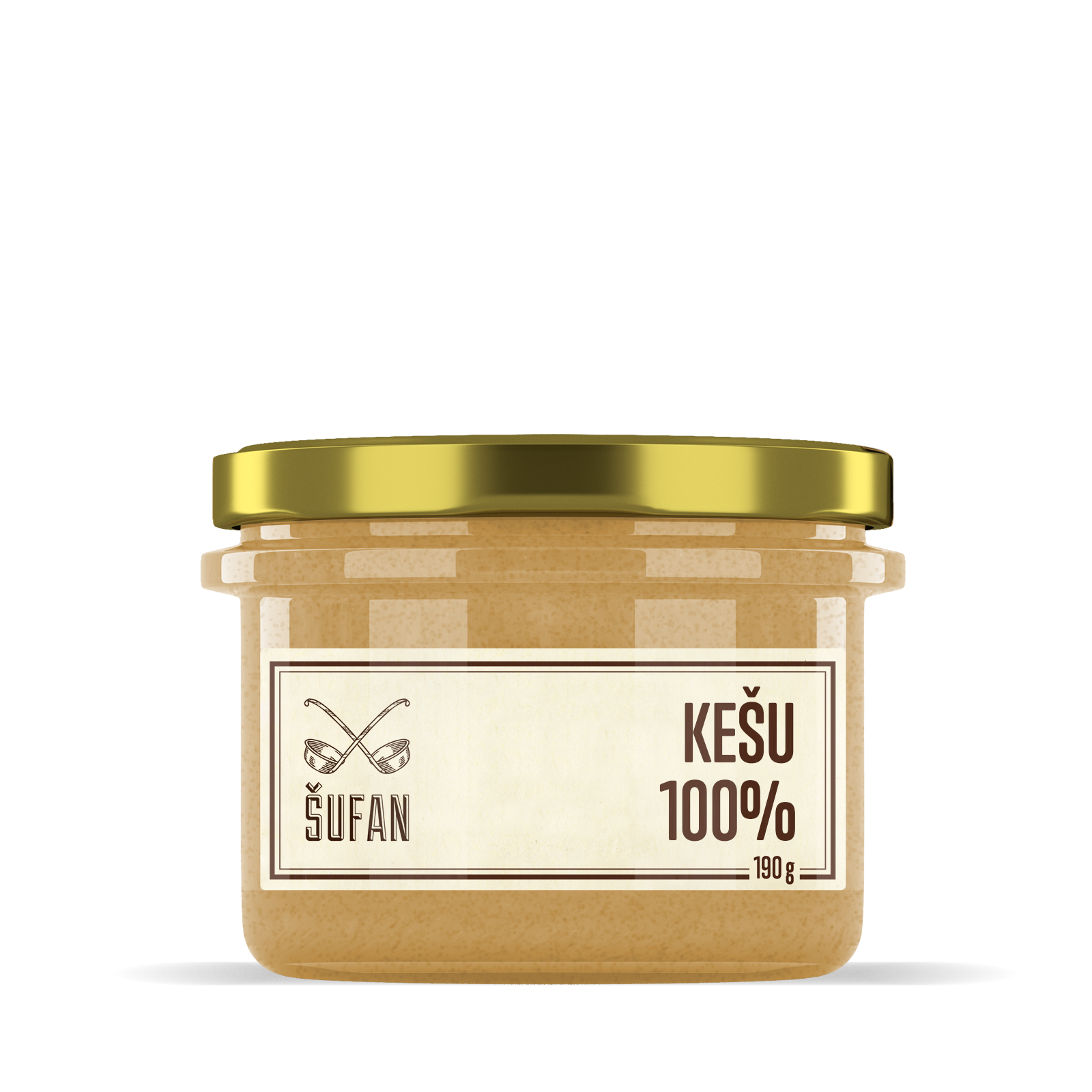 Ořechové máslo, Šufan Kešu 100%, 190 g skladem | ZAZUMi.cz