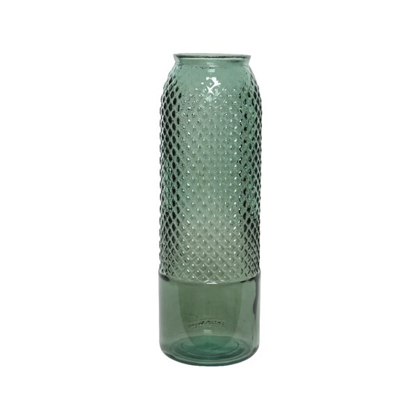 Skleněná váza, dekor diamanty, výška 45 cm, zelená | ZAZUMi.cz