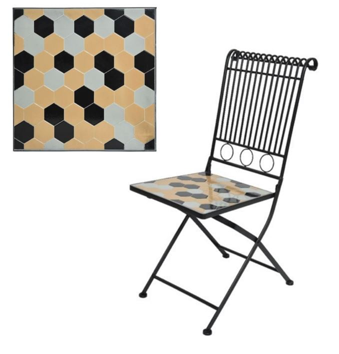 Zahradní kovová židle, PULA, oranžovo - černá, skladem | ZAZUMi.cz