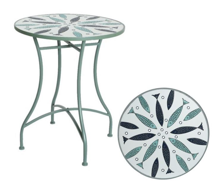 Zahradní kovový stolek, VOLOS, rozměr 60 x 71 cm, skladem | ZAZUMi.cz